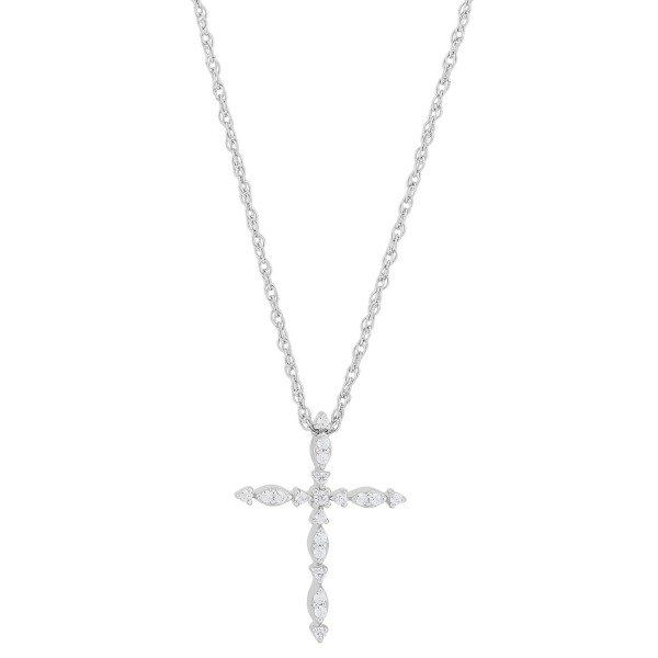 Diamond Cross Pendant Necklace (1/10 ct. ) in Ster...