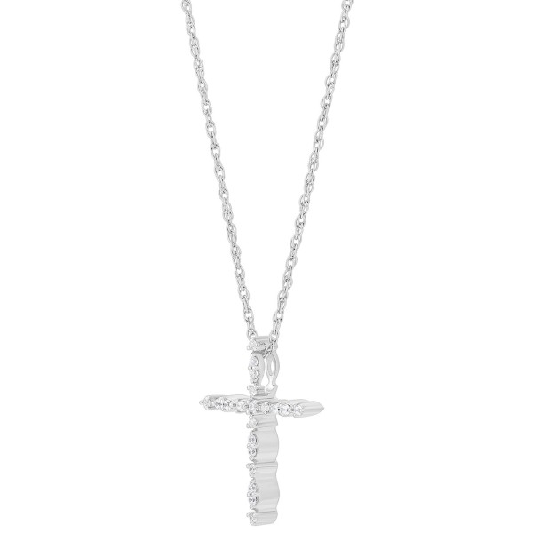 Diamond Cross Pendant Necklace (1/10 ct. ) in Sterling Silver  16