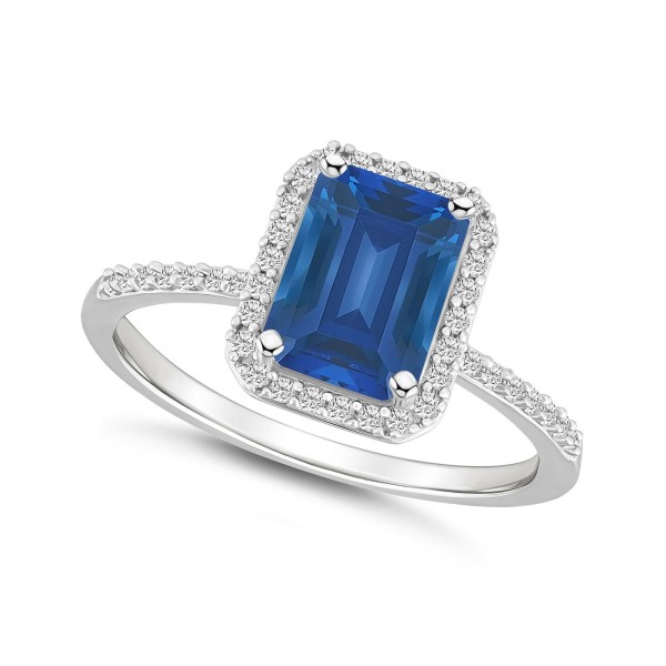 Created Sapphire (2 ct. ) and Created White Sapphi...