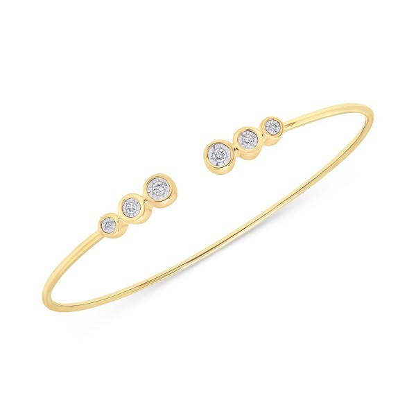 Diamond Bezel Cuff Bangle Bracelet (1/10 ct. ) in ...