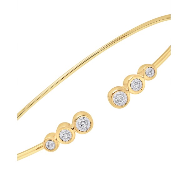 Diamond Bezel Cuff Bangle Bracelet (1/10 ct. ) in 14k Gold  