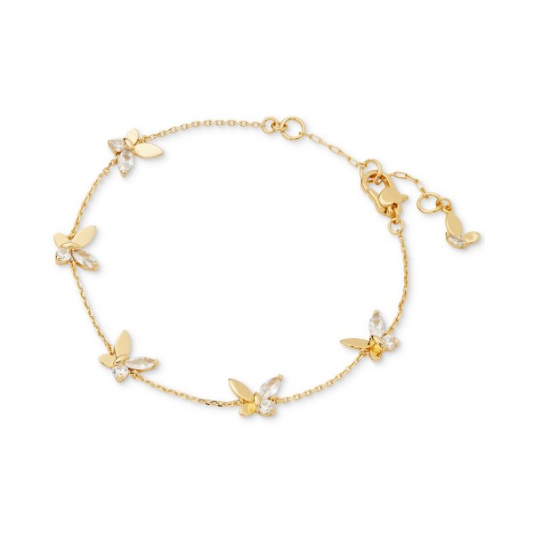 Gold-Tone Crystal Social Butterfly Station Bracele...