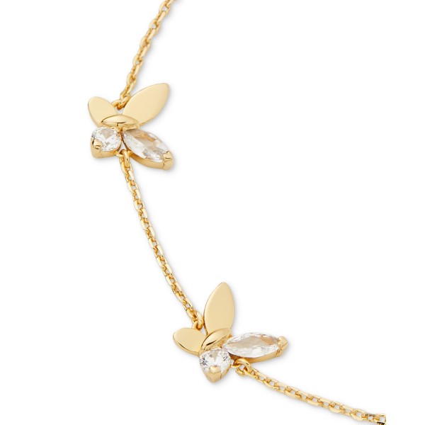 Gold-Tone Crystal Social Butterfly Station Bracelet