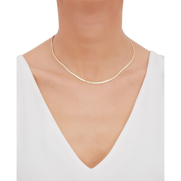 Herringbone Link Chain Necklace in 10k Gold  16