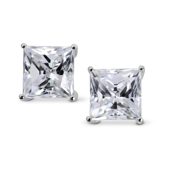 Cubic Zirconia Square Stud Earrings