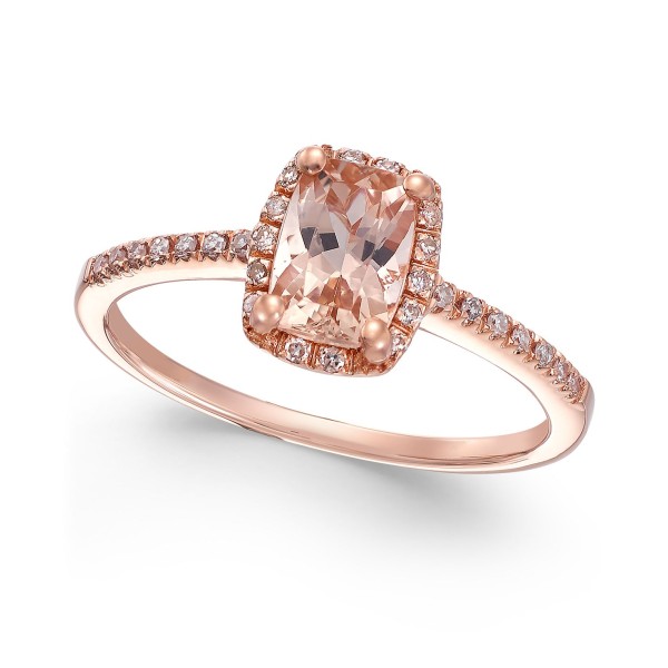 Morganite (3/4 ct. ) and Diamond (1/10 ct. ) Ring ...