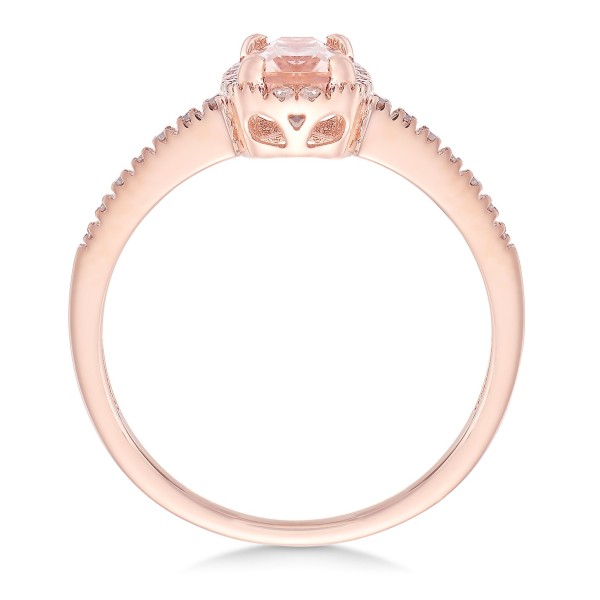 Morganite (3/4 ct. ) and Diamond (1/10 ct. ) Ring ...