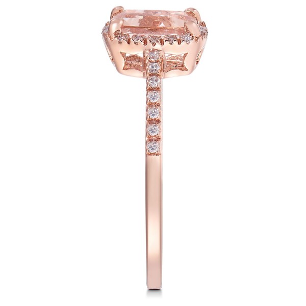 Morganite (3/4 ct. ) and Diamond (1/10 ct. ) Ring in 14k Rose Gold