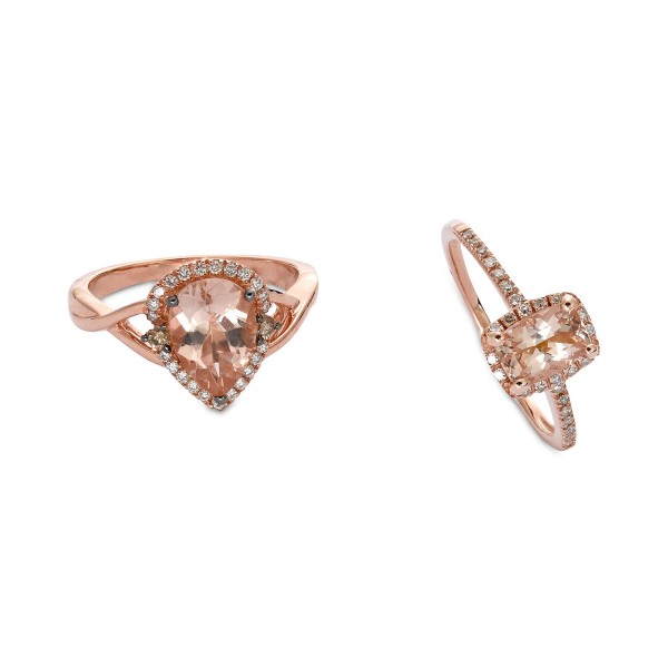 Morganite (3/4 ct. ) and Diamond (1/10 ct. ) Ring in 14k Rose Gold