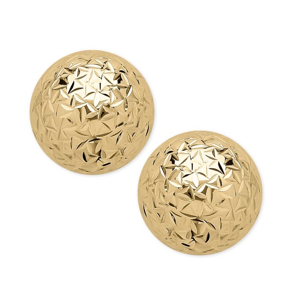 Textured Ball Stud Earrings in 14k Gold