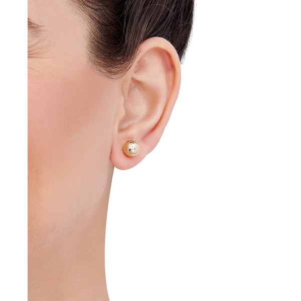 Textured Ball Stud Earrings in 14k Gold