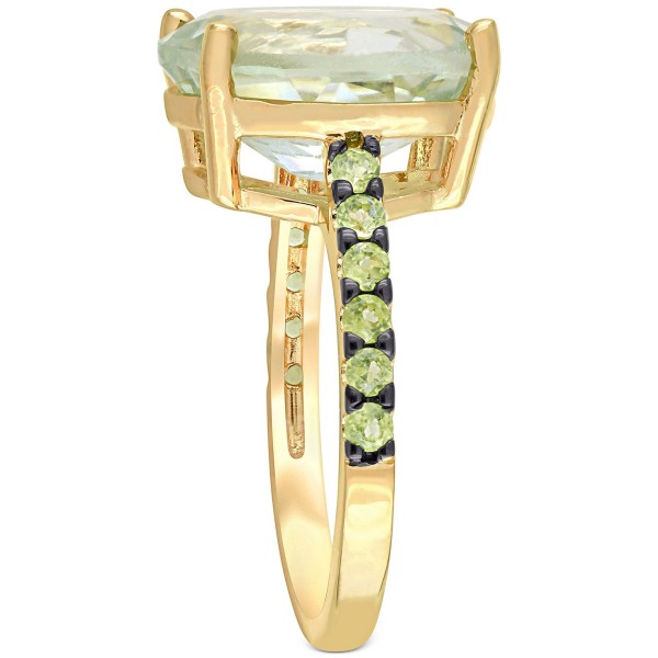 Green Quartz (7-1/2 ct. ) & Peridot (1/2 ct. ) Statement Ring in 18k Gold-Plated Sterling Silver