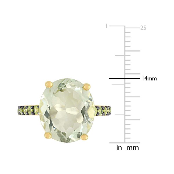 Green Quartz (7-1/2 ct. ) & Peridot (1/2 ct. ) Statement Ring in 18k Gold-Plated Sterling Silver