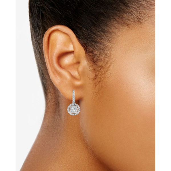 Diamond Halo Cluster Drop Earrings (3/4 ct. ) in 1...