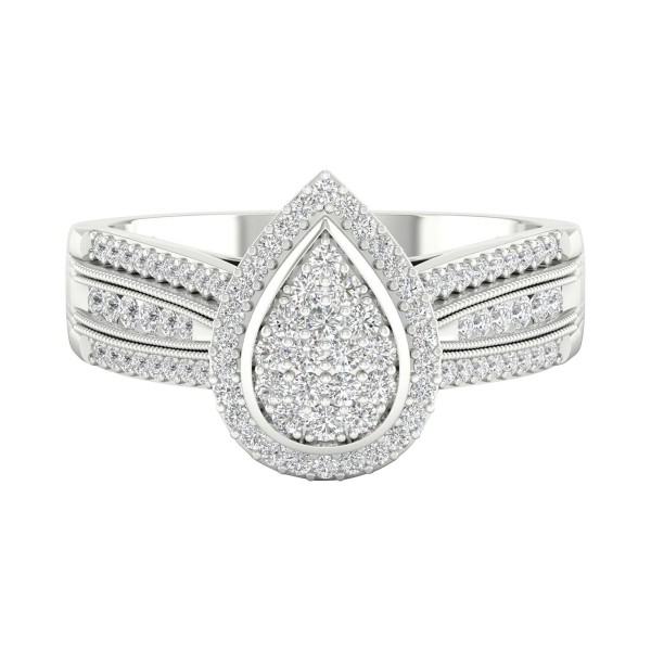 Diamond Teardrop Cluster Statement Ring (1/2 ct. )...