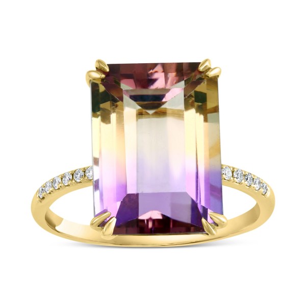 Ametrine (9-5/8 ct. ) & Diamond (1/20 ct. ) Ring in 14k Gold