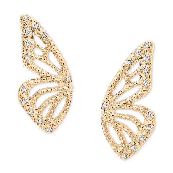 Diamond Butterfly Wing Stud Earrings (1/20 ct. ) in 14k Gold  