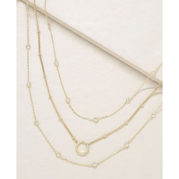 Monroe Crystal Strand Layered Necklace