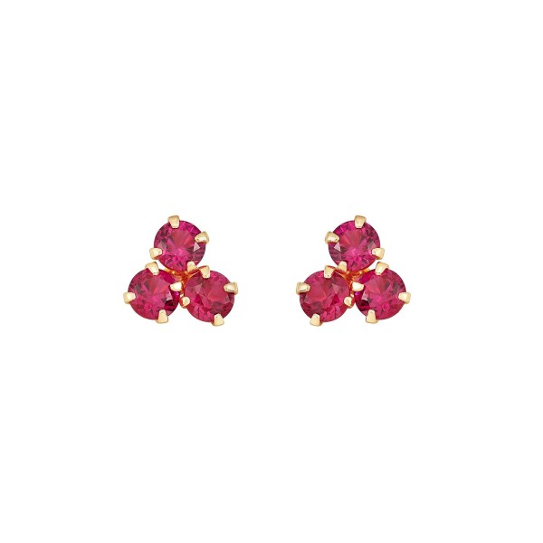 Ruby (3/4 ct. ) Button Stud in 10k Yellow Gold