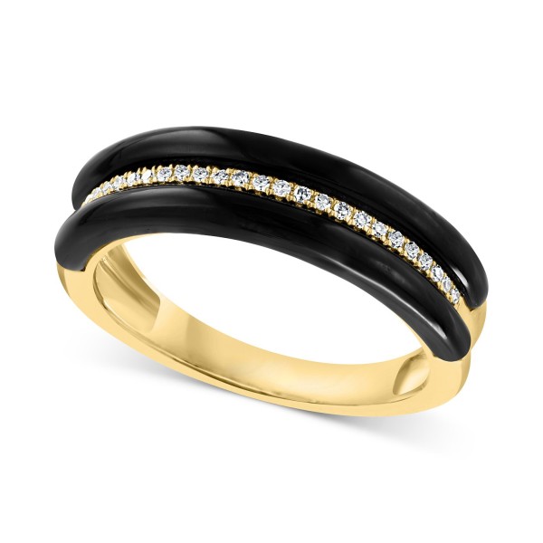 Onyx & Diamond (1/10 ct. ) Ring in 14k Gold