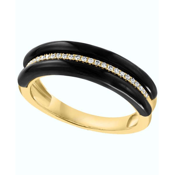 Onyx & Diamond (1/10 ct. ) Ring in 14k Gold