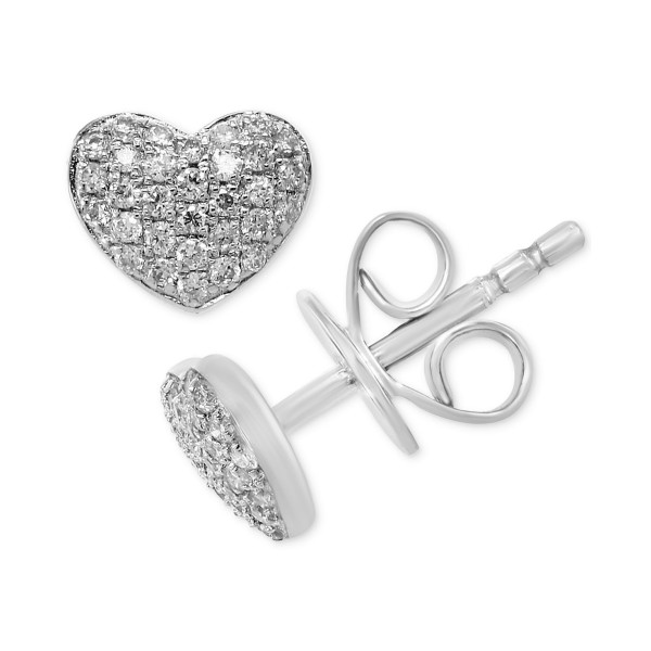 EFFY® Diamond Pavé Heart Stud Earrings (1/5 ct. ...