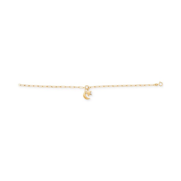 Moon & Star Charm Bracelet in 10k Gold