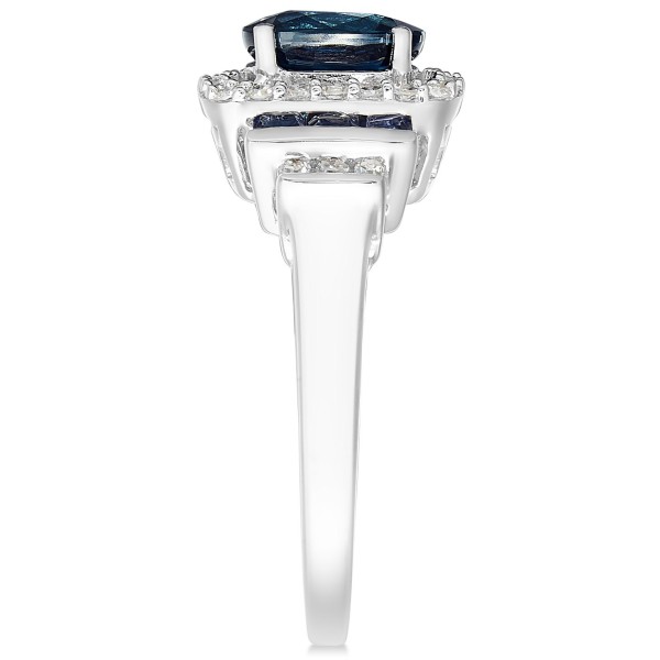 Sapphire (1 ct. ) and Diamond (1/5 ct. ) Ring in 14k Gold (Also available in Emerald and Ruby)