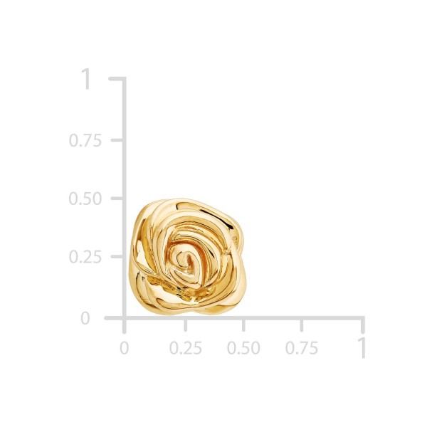 Polished Rose Stud Earrings in 14k Gold