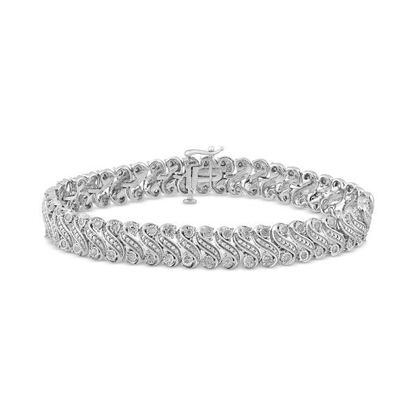 Diamond S Link Bracelet (1 ct. ) in Sterling Silve...