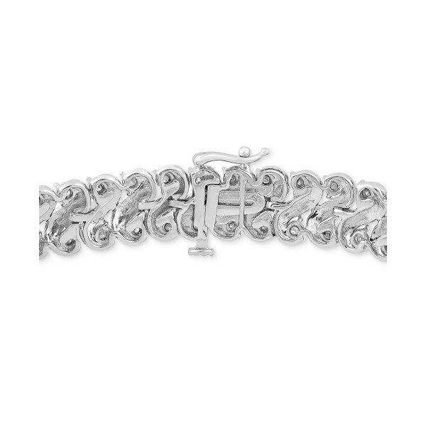 Diamond S Link Bracelet (1 ct. ) in Sterling Silver