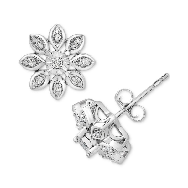 Diamond Flower Cluster Earrings (1/10 ct. ) in Ste...