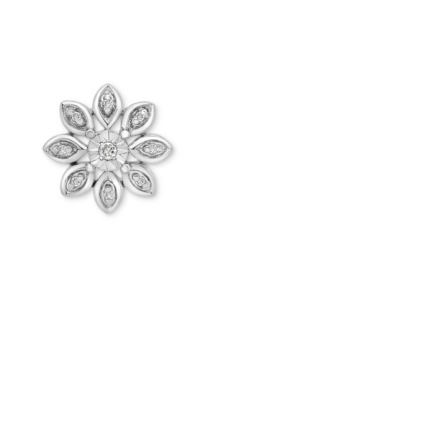 Diamond Flower Cluster Earrings (1/10 ct. ) in Sterling Silver