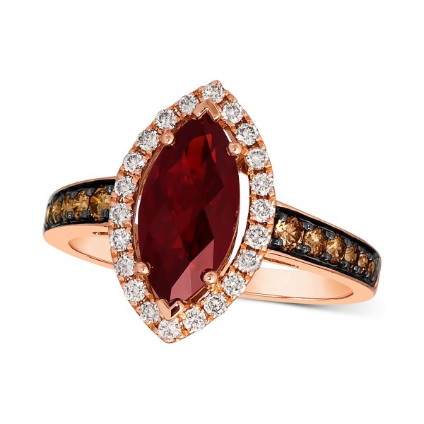 Pomegranate Garnet (2 ct. ) & Diamond (1/2 ct. ) H...