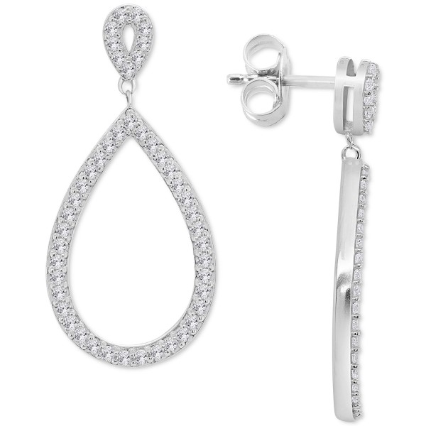 Diamond Teardrop Drop Earrings (1/2 ct. ) in Sterl...