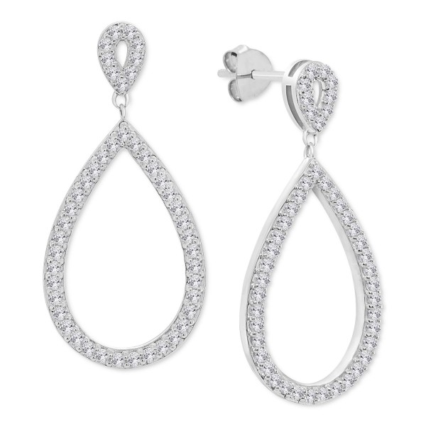 Diamond Teardrop Drop Earrings (1/2 ct. ) in Sterling Silver