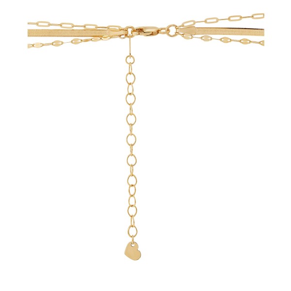 Triple Layered Chain Necklace in 10k Gold  17