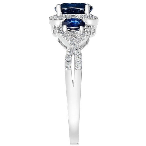 Sapphire (1-1/3 ct. ) & Diamond (1/4 ct. ) 3-Stone Ring in 14k Gold (Also in Ruby  Emerald & Tanzanite)