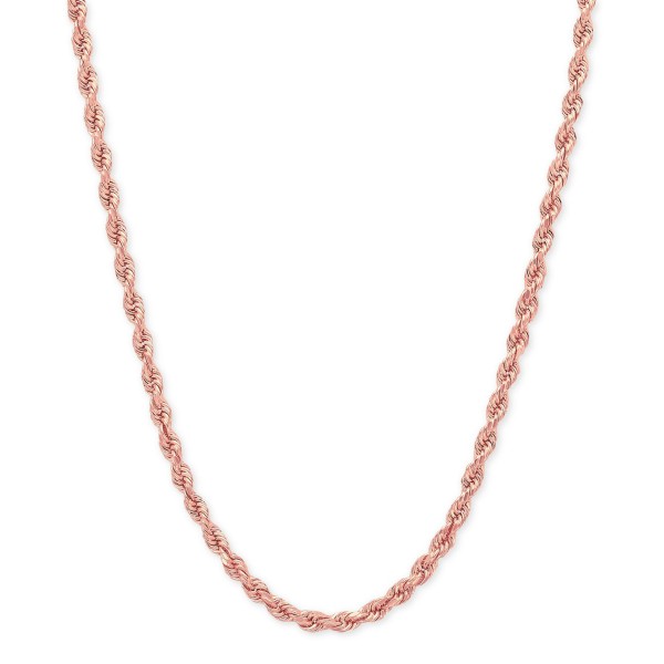 14k Rose Gold Diamond-Cut Rope Chain 20