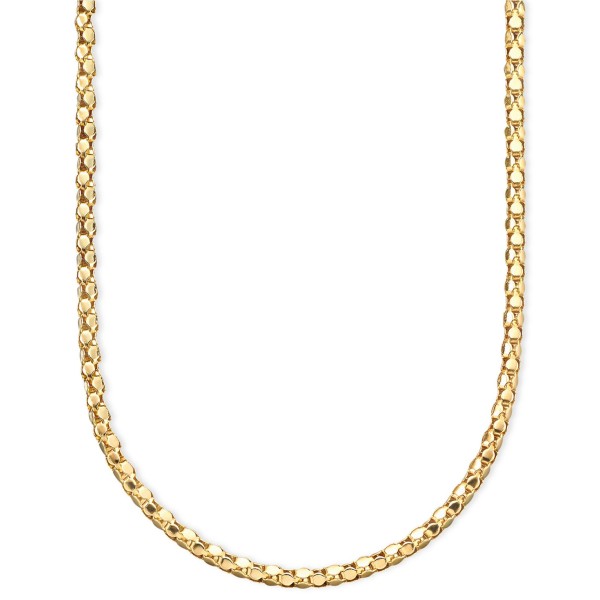 14k Gold Diamond-Cut Popcorn Necklace (1-5/8mm)