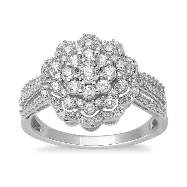 Diamond Cluster Ring (3/4 ct. ) in 10k White Gold