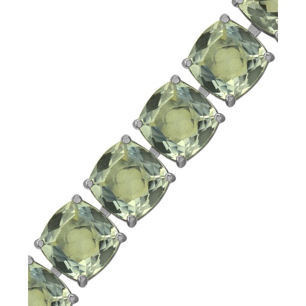 Green Quartz Link Bracelet (38 ct. ) in Sterling Silver (Also in Pink Amethyst)