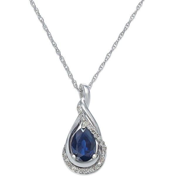 Sapphire (9/10 ct. ) and Diamond Accent Pendant 18...