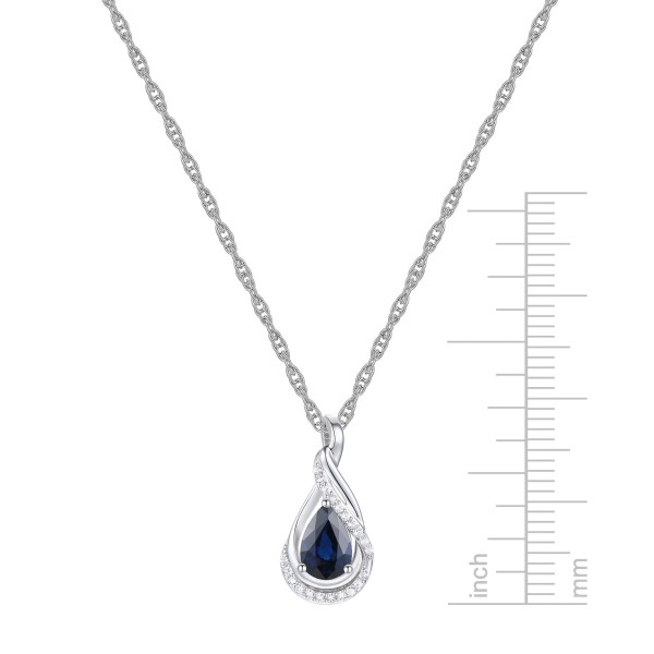 Sapphire (9/10 ct. ) and Diamond Accent Pendant 18