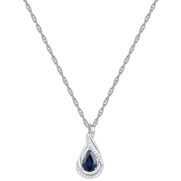 Sapphire (9/10 ct. ) and Diamond Accent Pendant 18