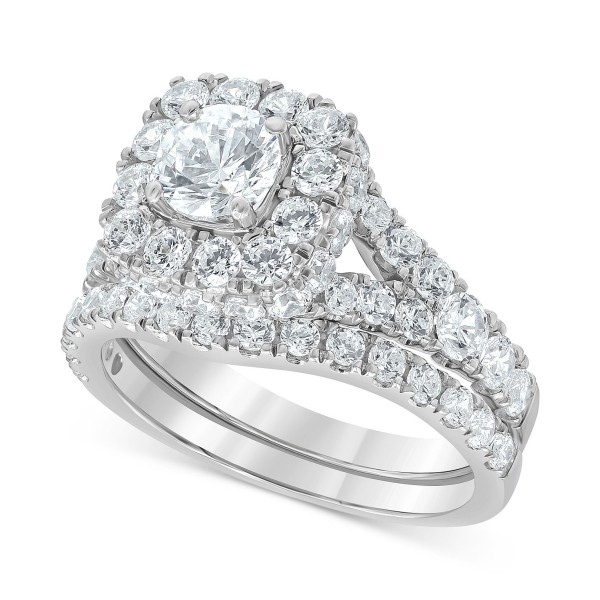 Diamond Halo Bridal Set (3 ct. ) in 14k White or Y...