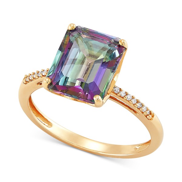 Mystic Topaz (4 ct. ) & Diamond (1/20 ct. ) Ring i...