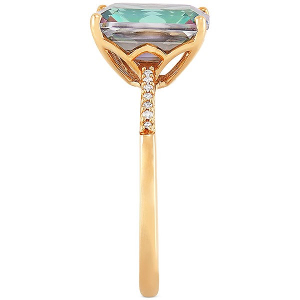 Mystic Topaz (4 ct. ) & Diamond (1/20 ct. ) Ring in 14k Gold