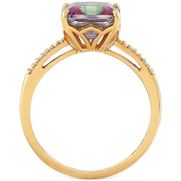 Mystic Topaz (4 ct. ) & Diamond (1/20 ct. ) Ring in 14k Gold