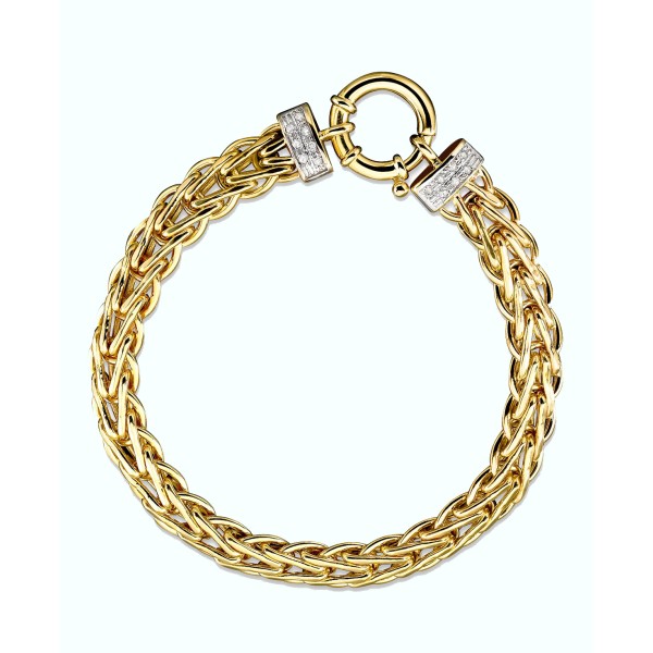 14k Gold Bracelet  Diamond Spiga (1/8 ct. )